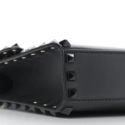 Valentino Garavani Vitello Monochrome Medium Rockstud Flip Lock Crossbody Bag Black 8 of 11