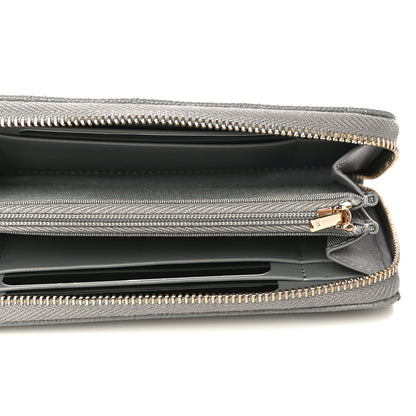 Chanel Caviar Quilted Small Gusset Zip Around Wallet Grey 5 of 12