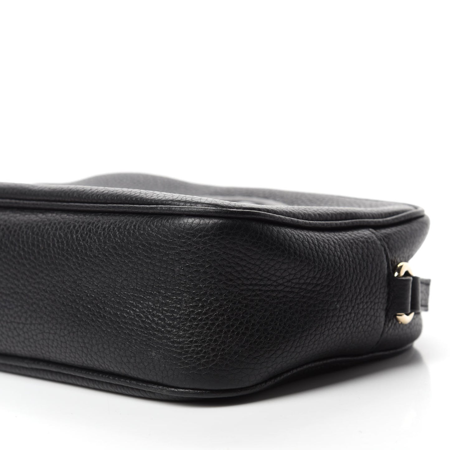 Pebbled Calfskin Small Soho Disco Bag Black