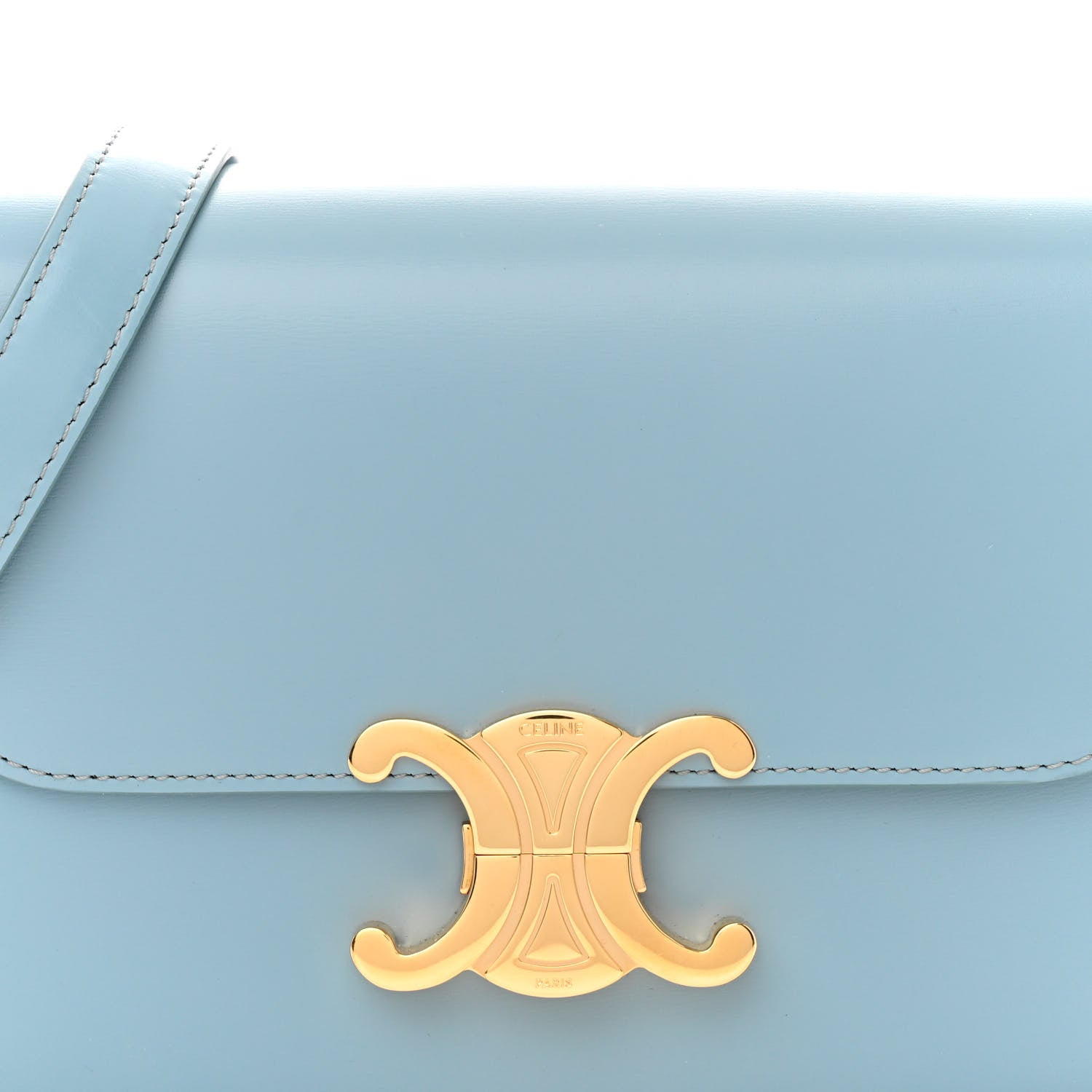 Celine Shiny Calfskin Teen Triomphe California Blue 7 of 10