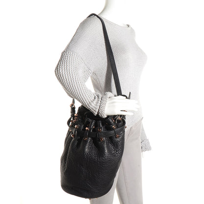 Alexander Wang Pebbled Leather Diego Bucket Bag Black w Rose Gold Hardware 2 of 6