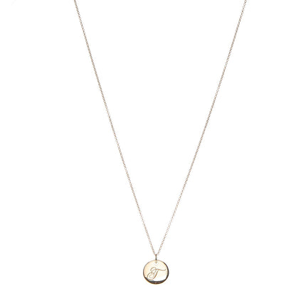 Tiffany 18K Yellow Gold Notes Letter T Disc Charm Necklace 1 of 8