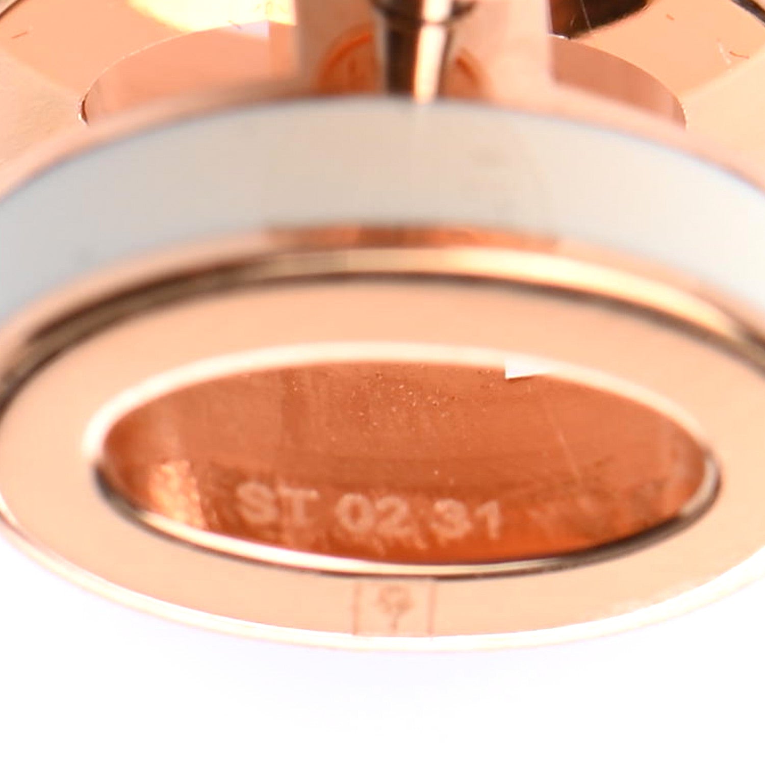 Hermes Rose Gold Lacquered Mini Pop H Earrings White 4 of 4