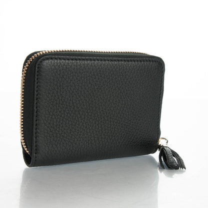 Gucci Pebbled Calfskin Soho Compact Disco Zip Around Wallet Black 3 of 7