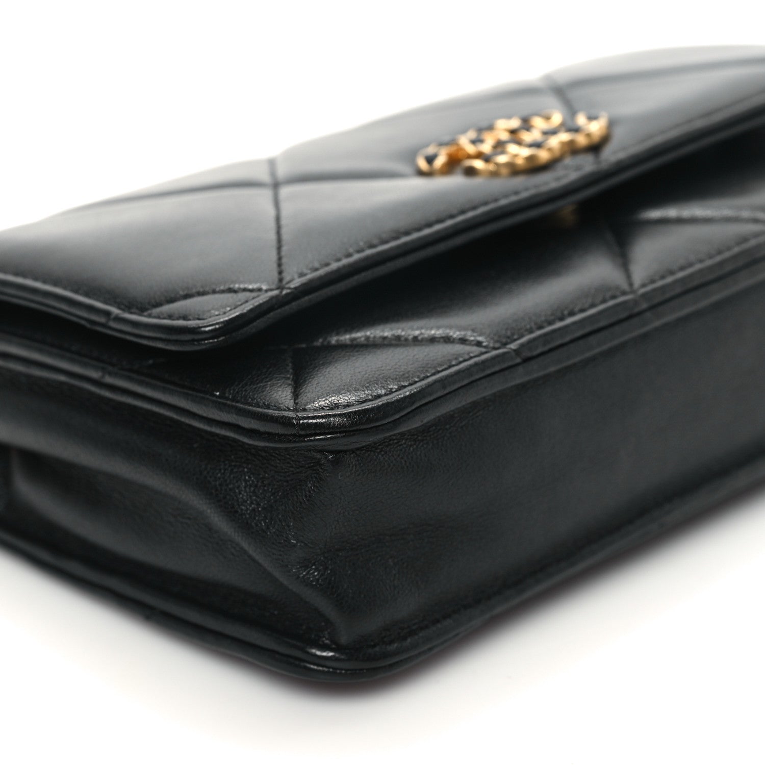 Chanel Lambskin Quilted Chanel 19 Wallet On Chain WOC Black 10 of 13