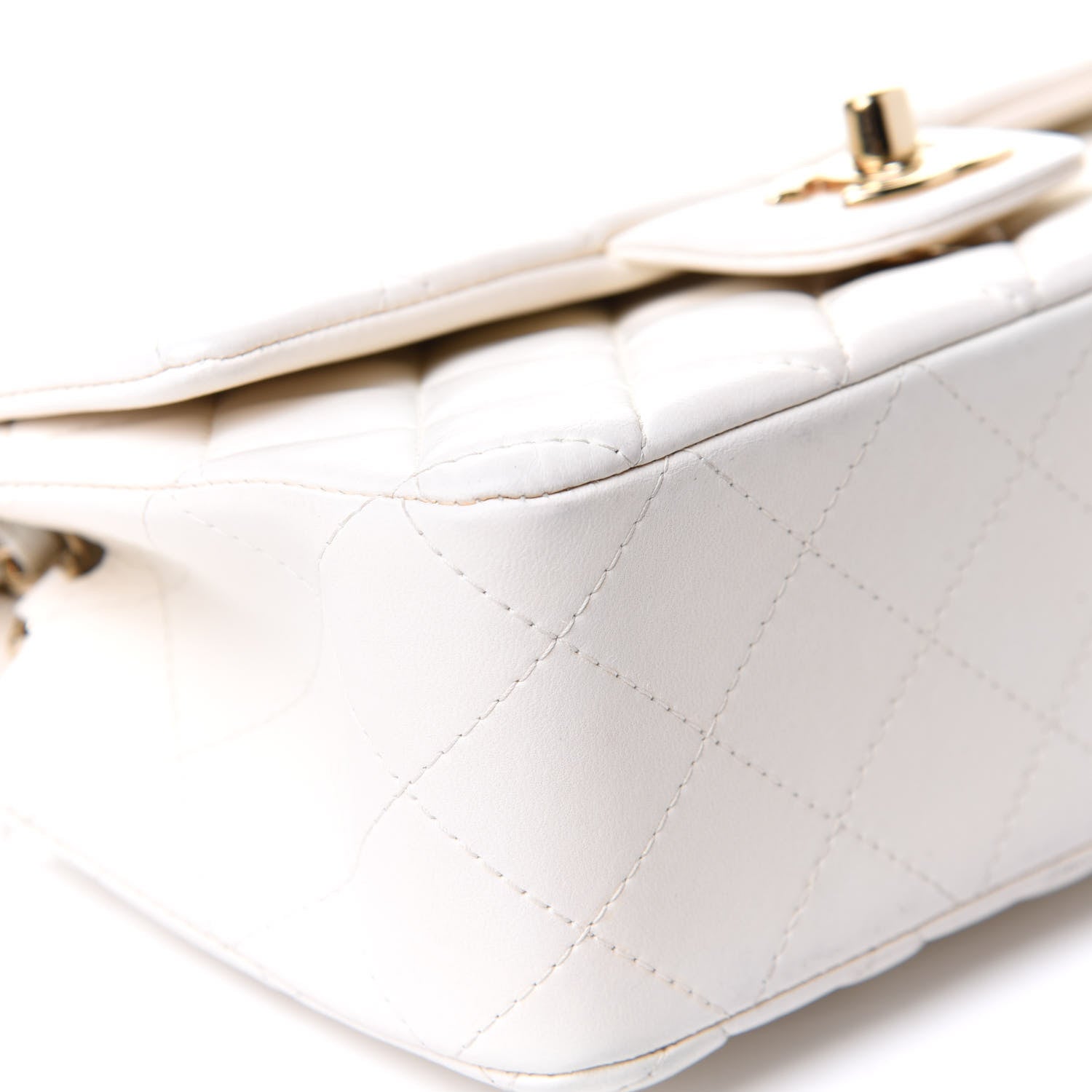 Chanel Lambskin Quilted Mini Rectangular Flap White 10 of 11