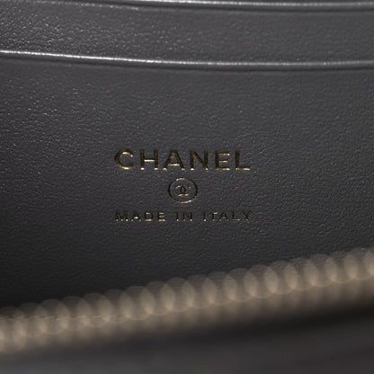 Chanel Lambskin Quilted Small Top Handle Vanity Case With Chain Dark Grey 5 of 10