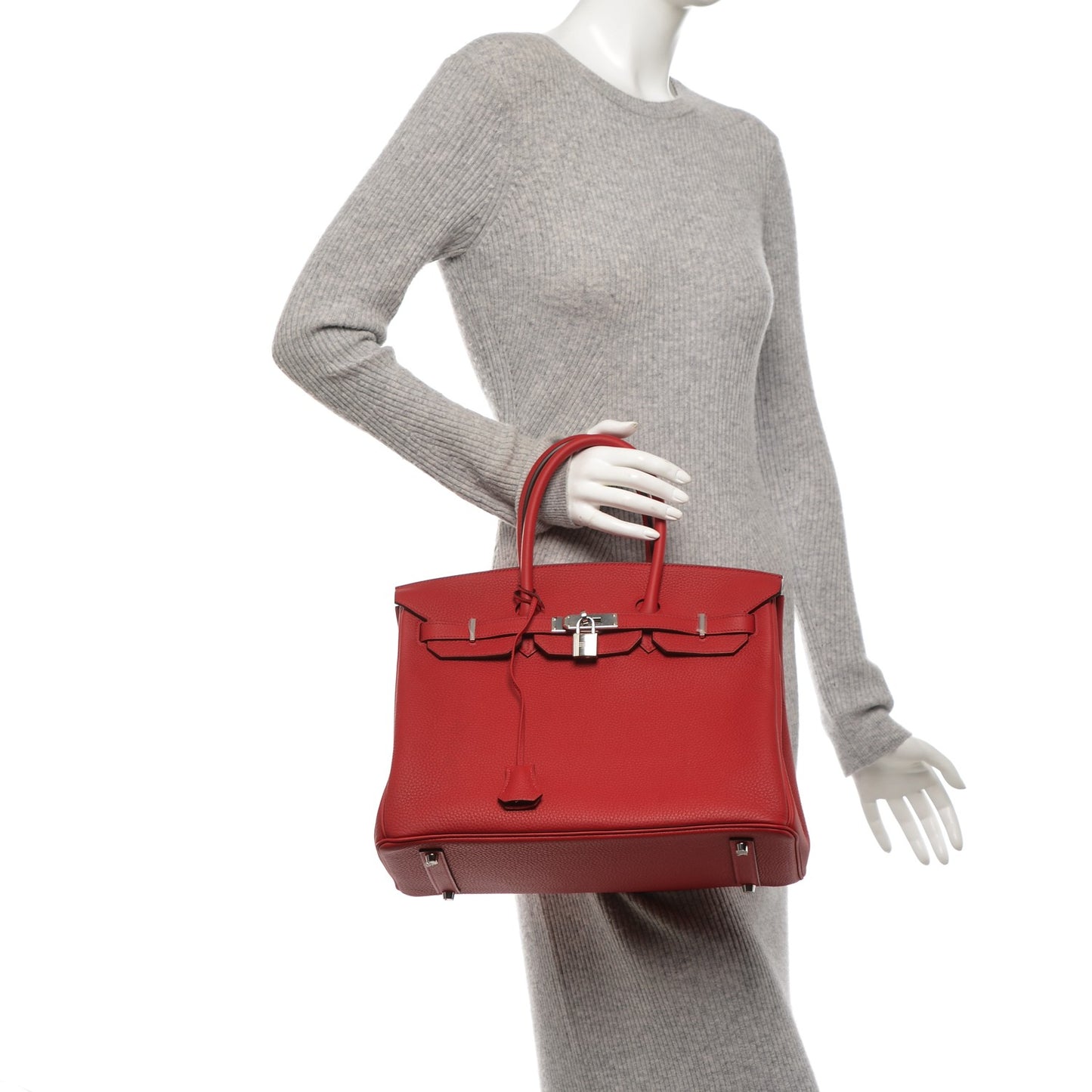 Taurillon Clemence Horseshoe Birkin 35 Rouge Casaque
