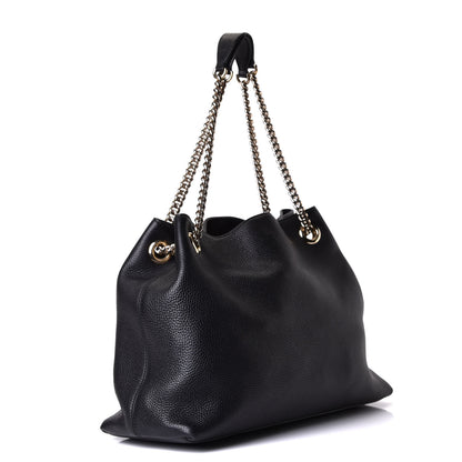 Gucci Pebbled Calfskin Medium Soho Chain Shoulder Bag Black 2 of 5