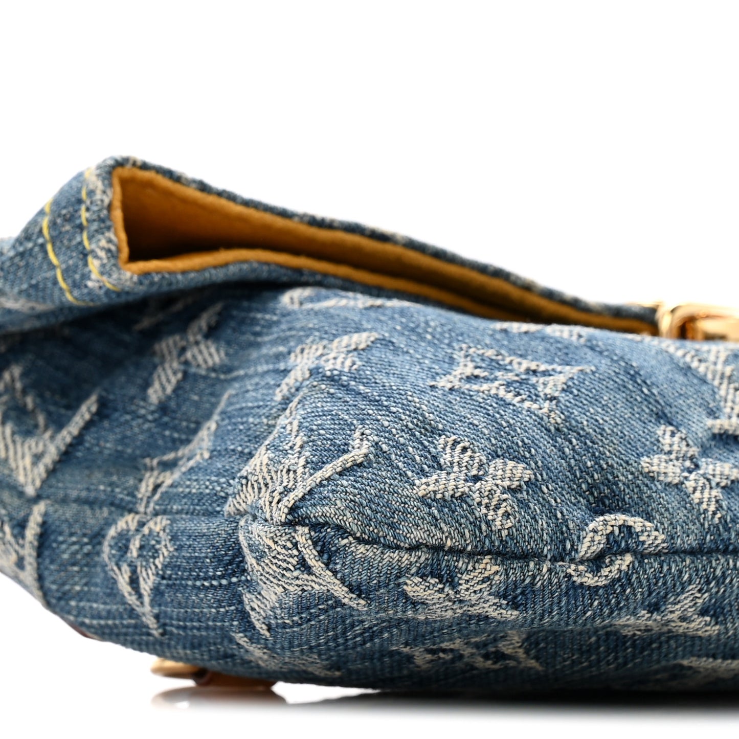 Monogram Denim Pochette Plat Clutch Blue