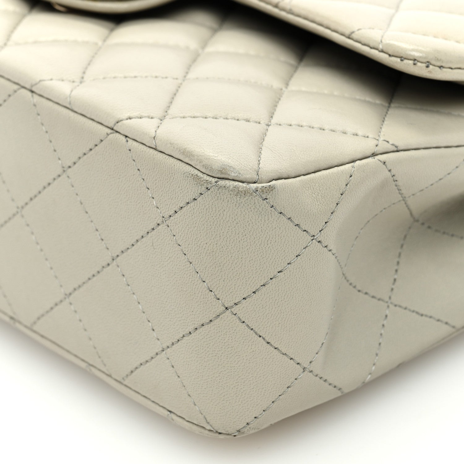 Chanel Lambskin Quilted Small Double Flap Grey 10 of 12