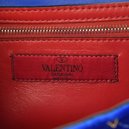 Valentino Garavani Velvet Rockstud Spike Wallet on Chain Acid Blue 6 of 6