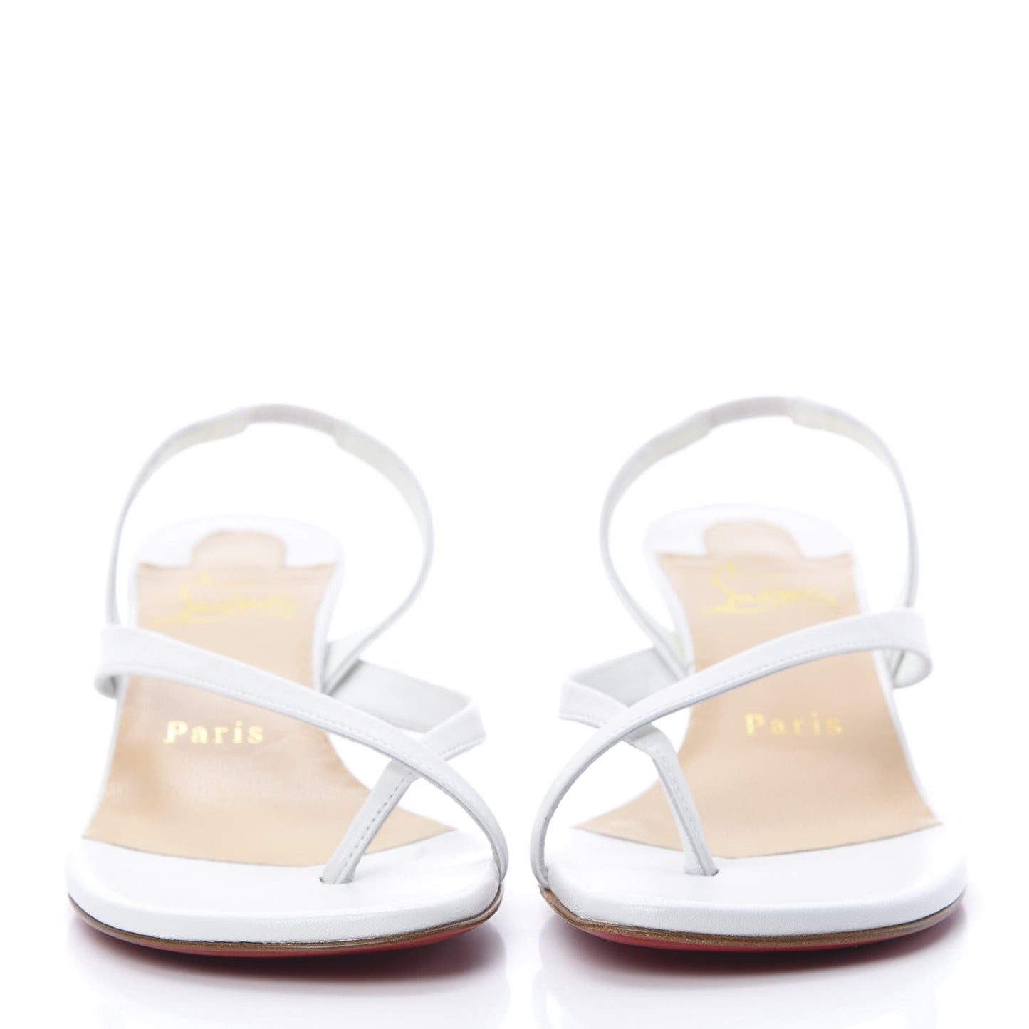 Calfskin Taralita 55 Thong Sandals 35.5 White