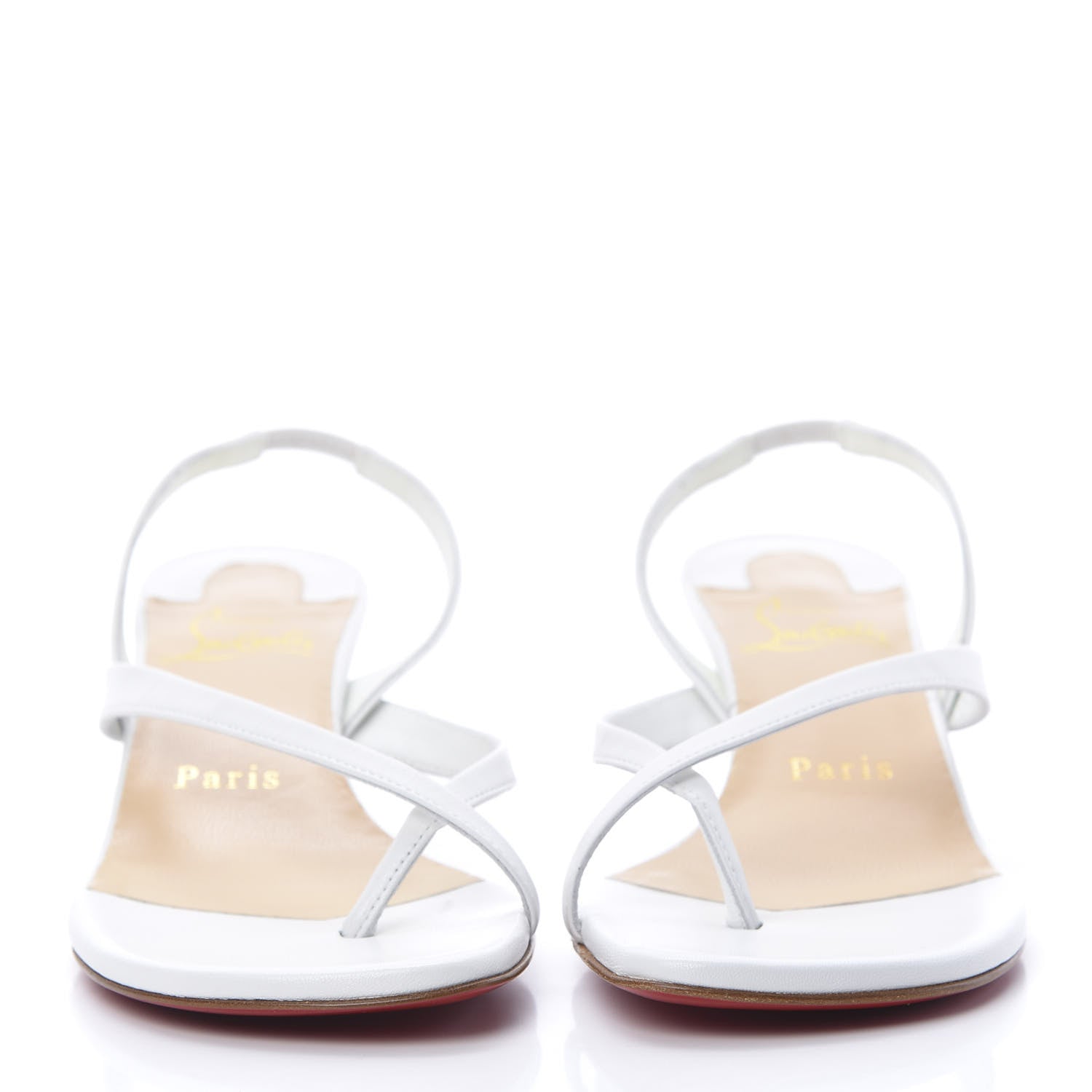 Christian Louboutin Calfskin Taralita 55 Thong Sandals 35.5 White 2 of 9