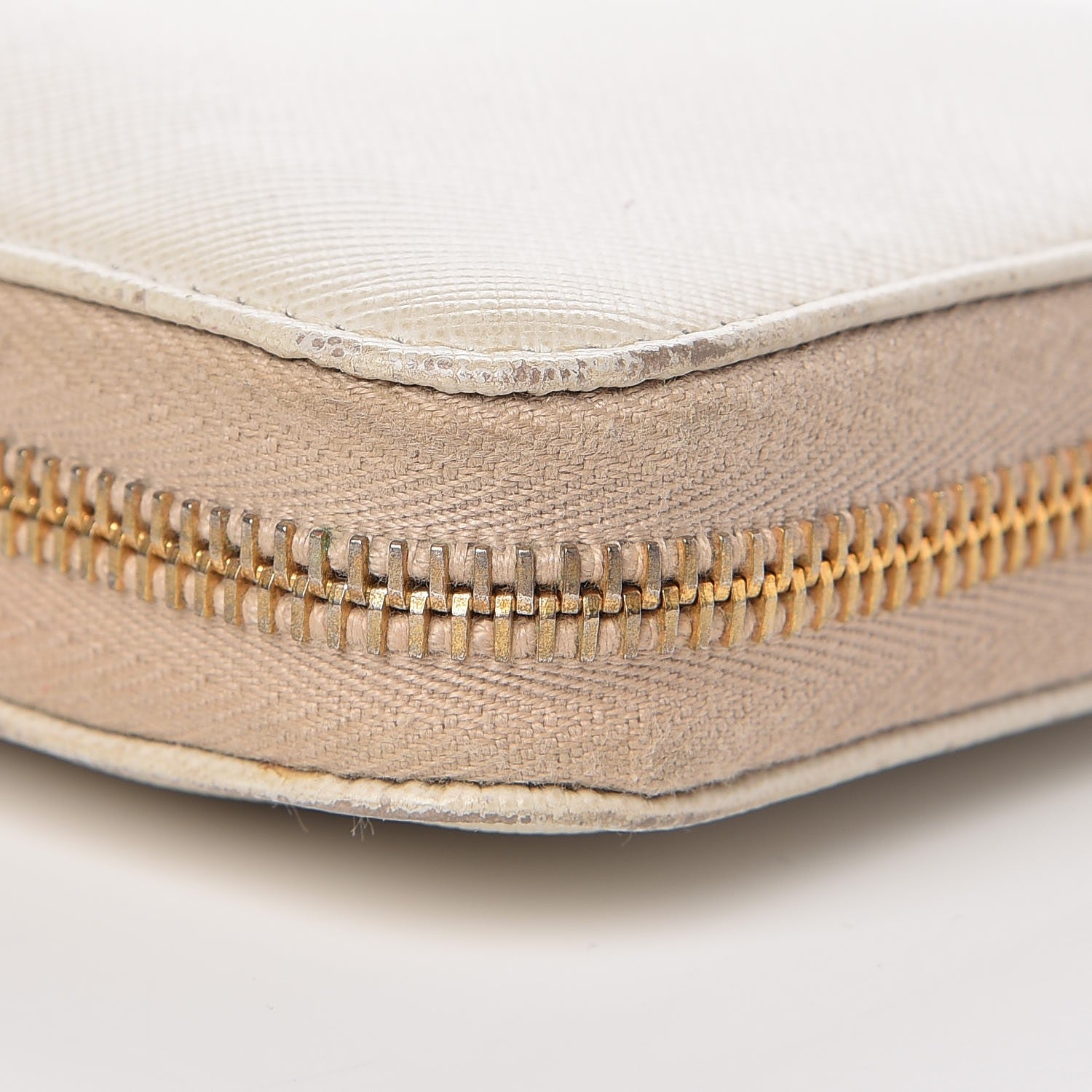Prada Saffiano Metal Zip Around Wallet Talco 14 of 17