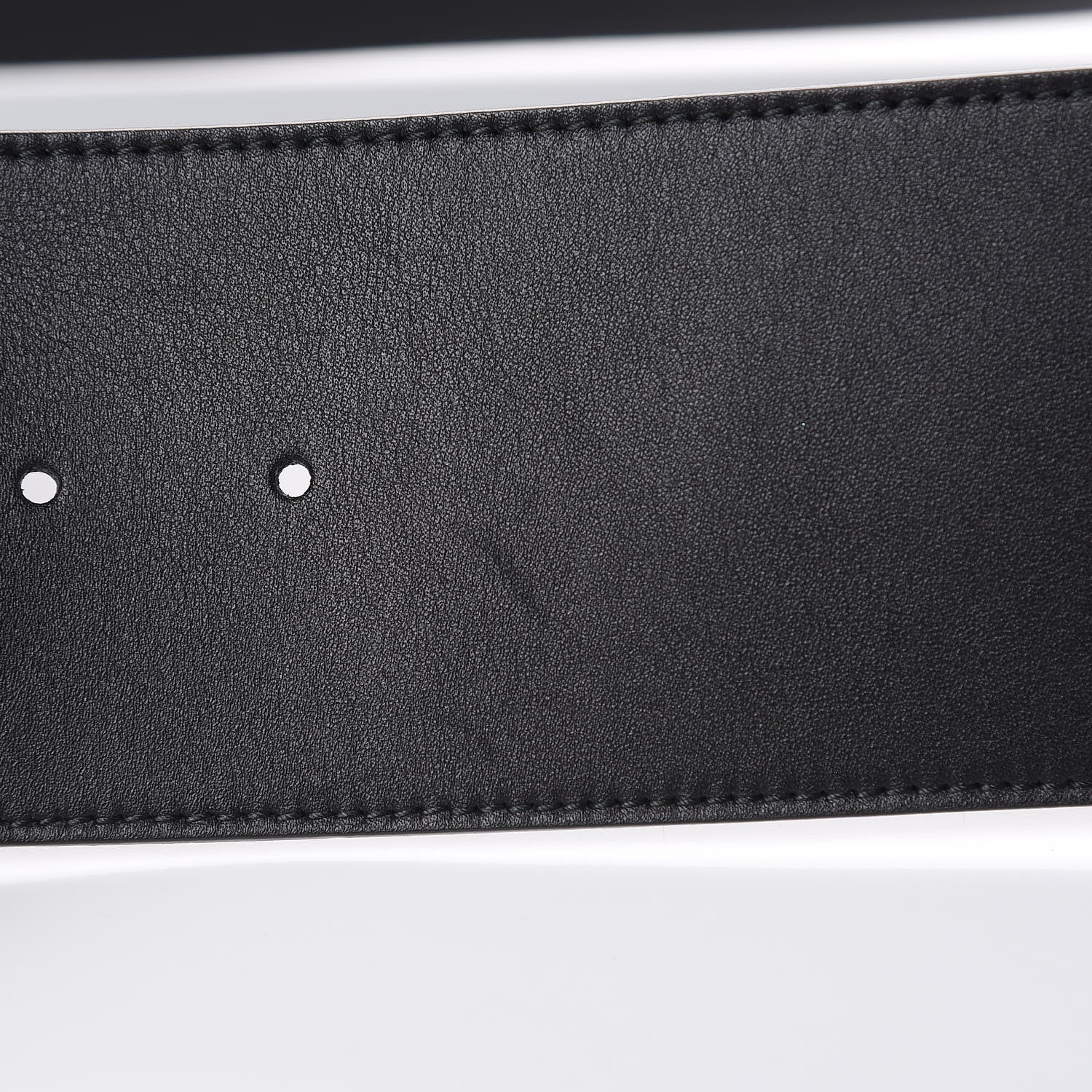 Gucci Moon Calfskin Pearl Double G 70mm Belt 85 34 Black Cream 6 of 7