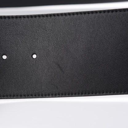 Gucci Moon Calfskin Pearl Double G 70mm Belt 85 34 Black Cream 6 of 7
