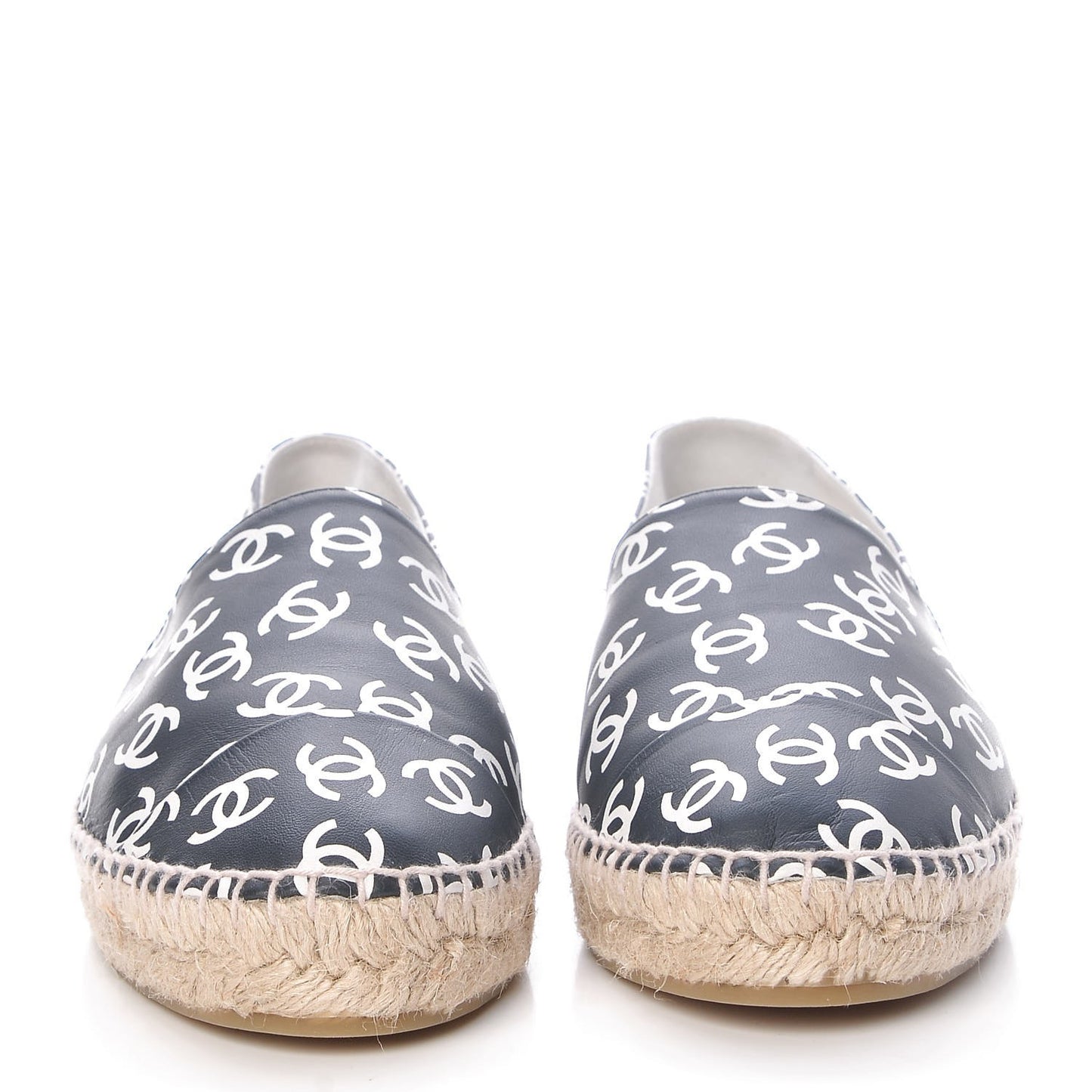 Lambskin Printed CC Espadrilles 40 Black White