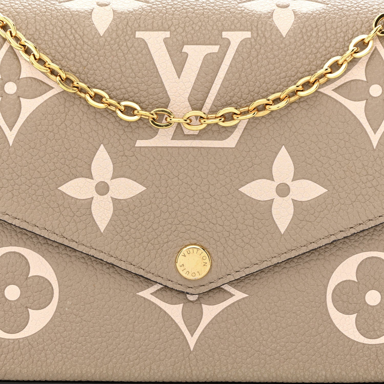 Louis Vuitton Empreinte Monogram Giant Felicie Pochette Tourterelle Creme 10 of 13