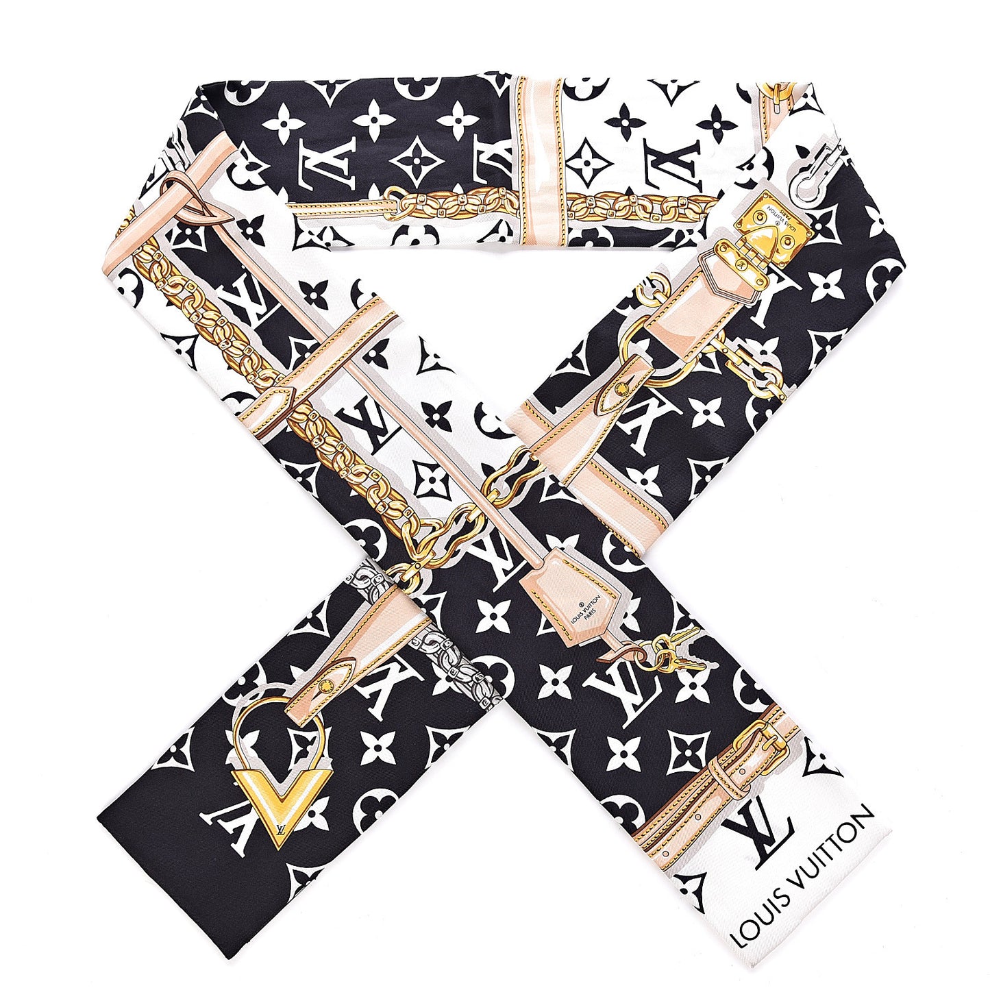 Silk Monogram Confidential Bandeau Black