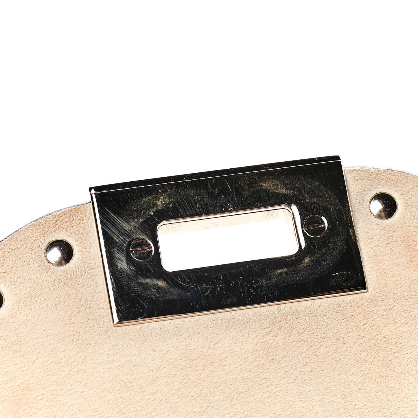 Pebbled Calfskin Medium Rockstud Flip Lock Crossbody Bag Light Ivory