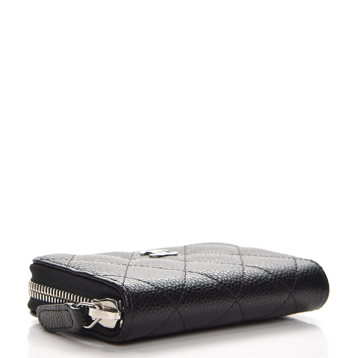 Caviar Quilted Zip Coin Purse Black