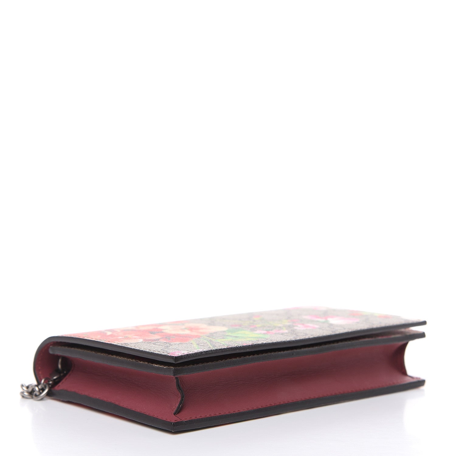 Gucci GG Supreme Monogram Blooms Chain Wallet Beige Multicolor Dry Rose 4 of 10