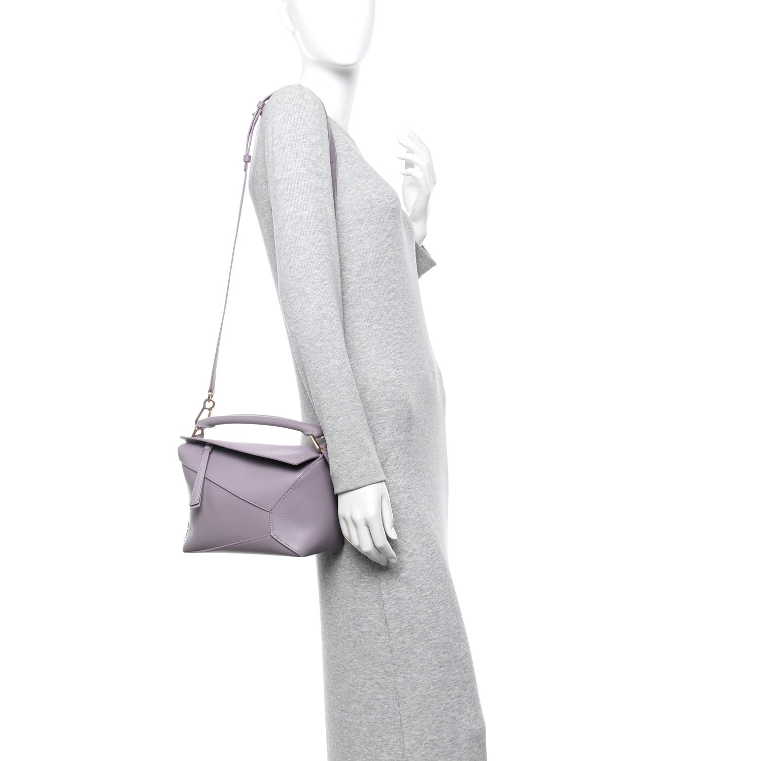Loewe Soft Grained Calfskin Small Puzzle Edge Bag Pale Aubergine Glaze 2 of 13