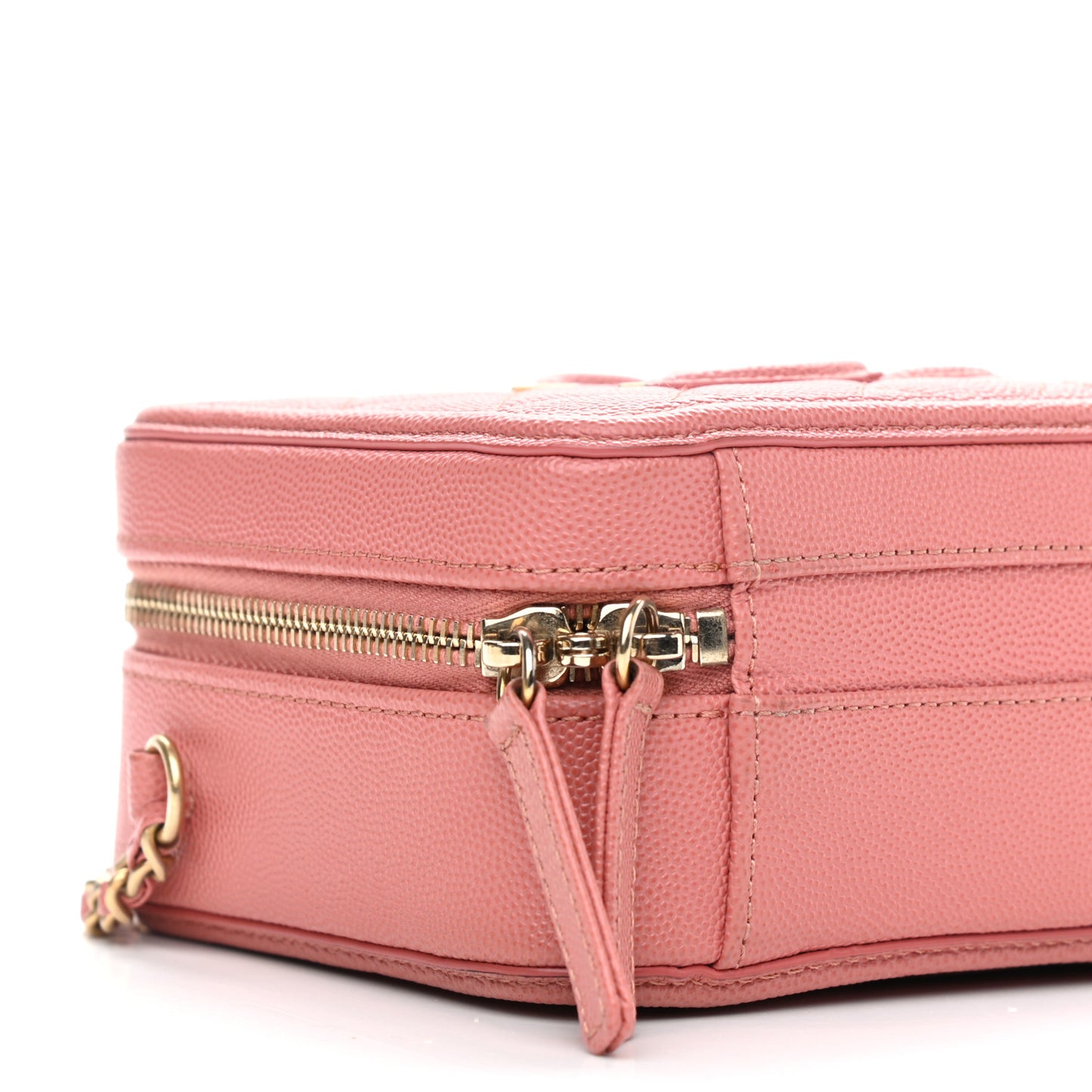 Caviar Quilted Small CC Filigree Vanity Case Pink