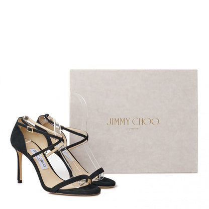 Jimmy Choo Suede Hesper 85 Sandal 37 Black 9 of 9
