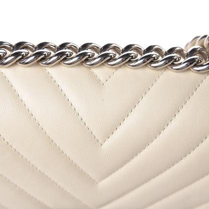 Chanel Calfskin Chevron Quilted Small Boy Flap White 8 of 9