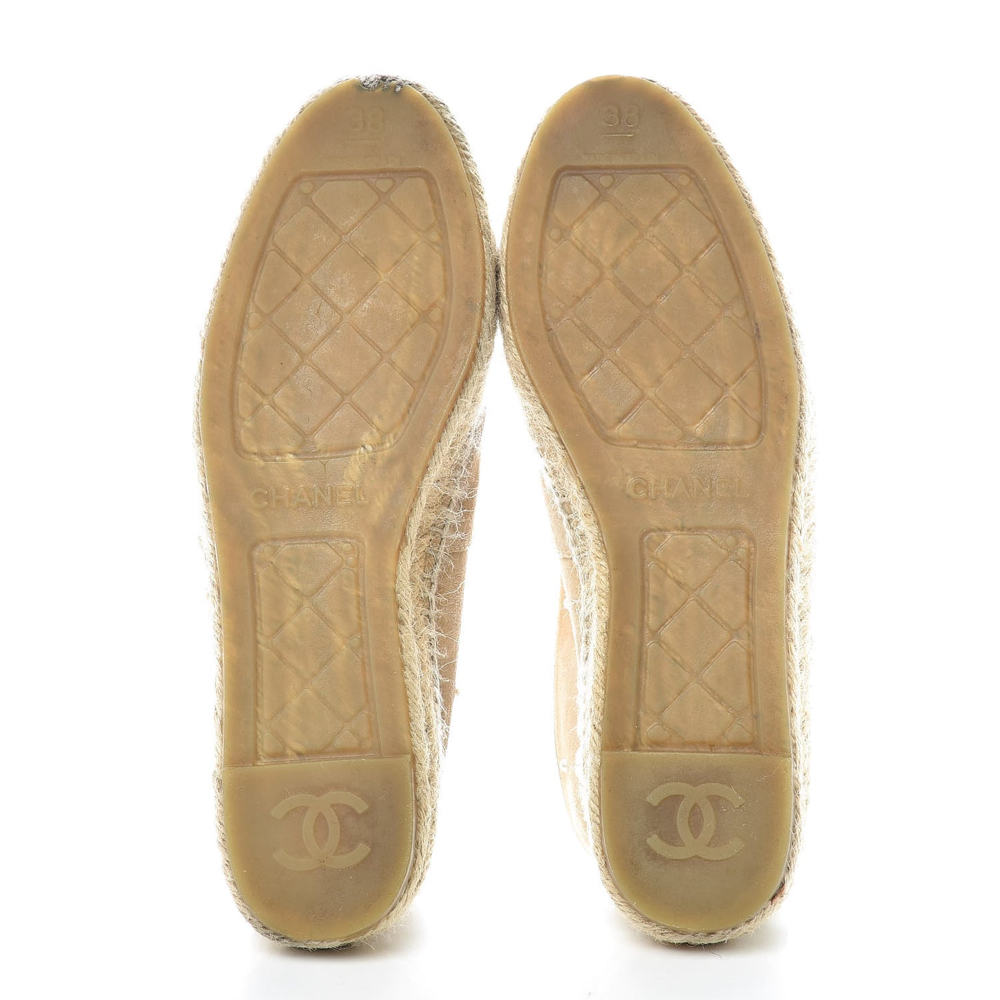 Suede Pearl CC Espadrilles 38 Beige Black