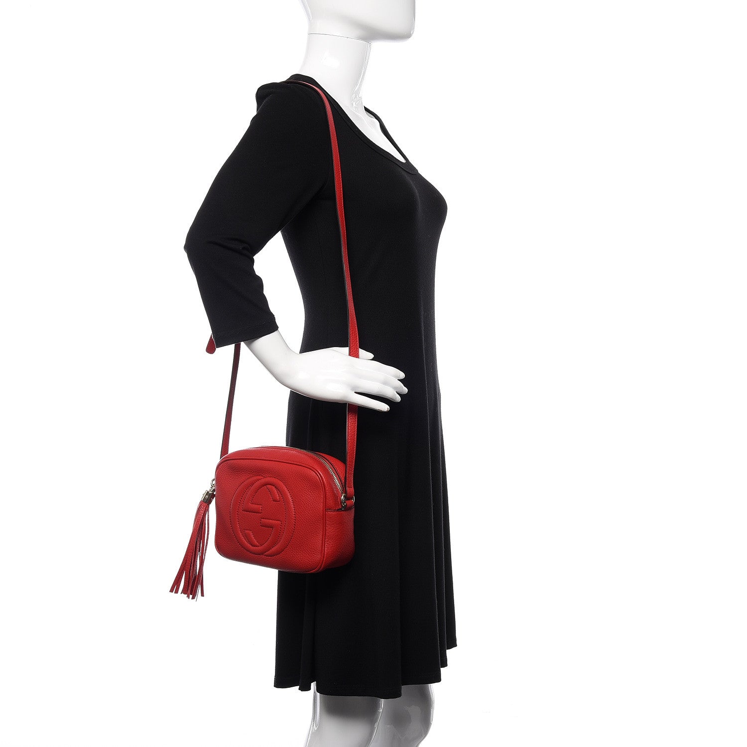 Gucci Pebbled Calfskin Small Soho Disco Bag Tabasco Red 2 of 10