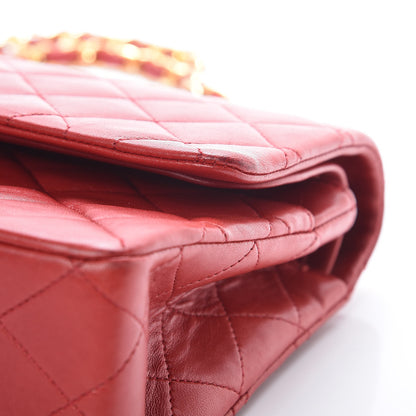 Chanel Lambskin Quilted Medium Double Flap Red 17 of 18