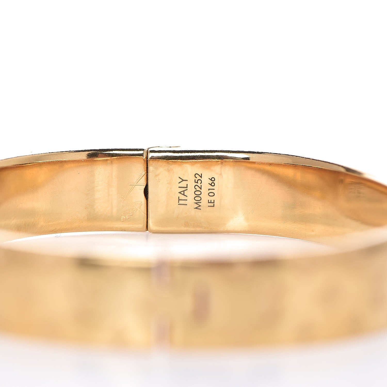 Louis Vuitton Brass Monogram Nanogram Cuff M Gold 6 of 6