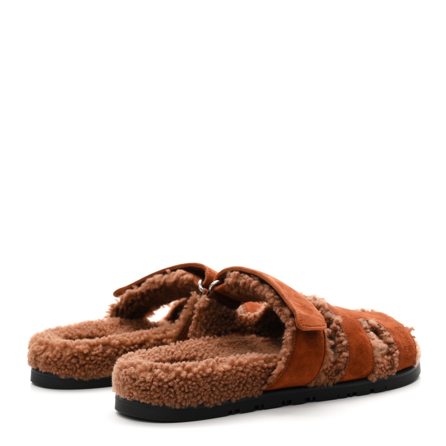 Suede Goatskin Shearling Womens Chypre Sandals 39 Gold
