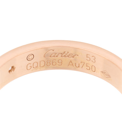 Cartier 18K Pink Gold Diamond 4mm LOVE Wedding Band Ring 53 6.5 4 of 4