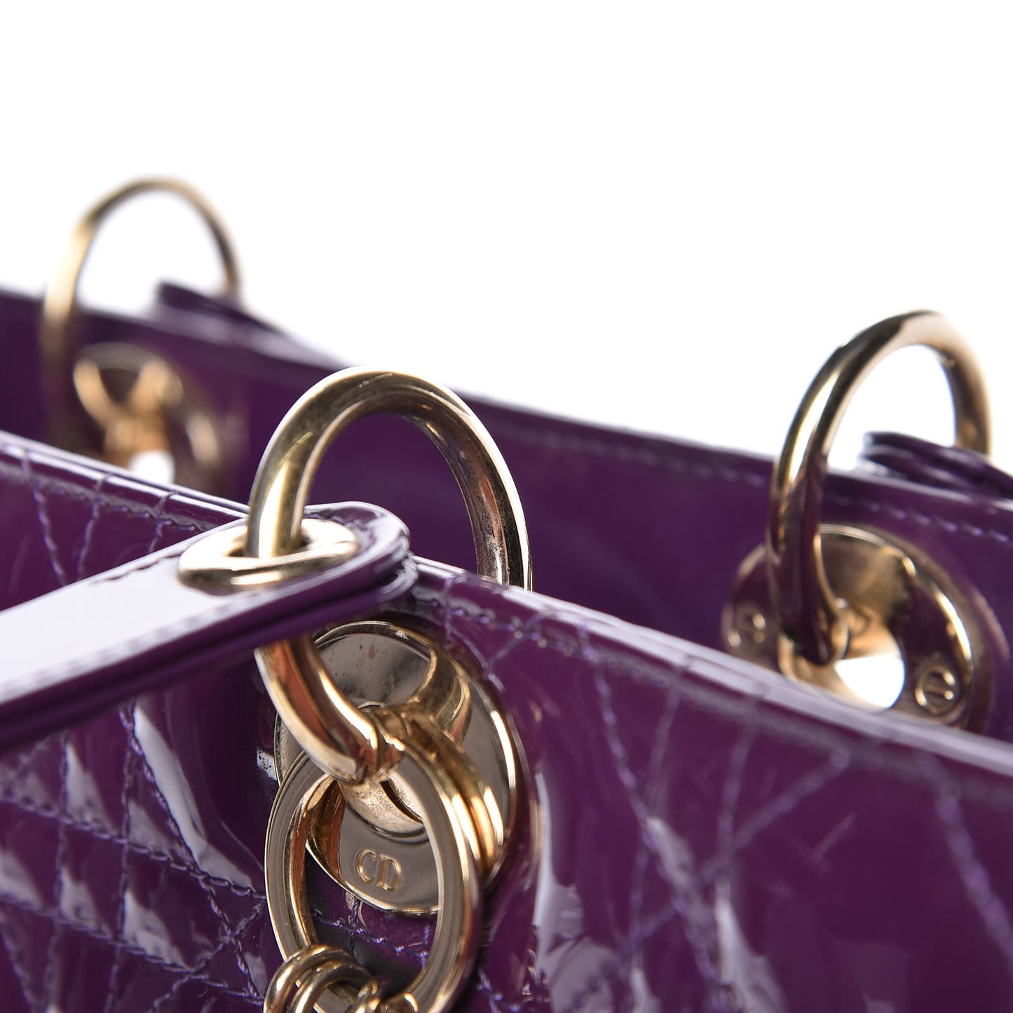 Patent Cannage Large Lady Dior Violet Purple