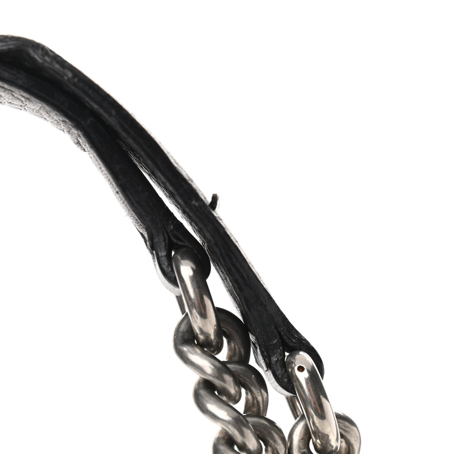 Pebbled Calfskin Studded Medium Soho Chain Shoulder Bag Black