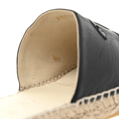 Chanel Iridescent Goatskin Patent CC Espadrille Mules 39 Black 10 of 10