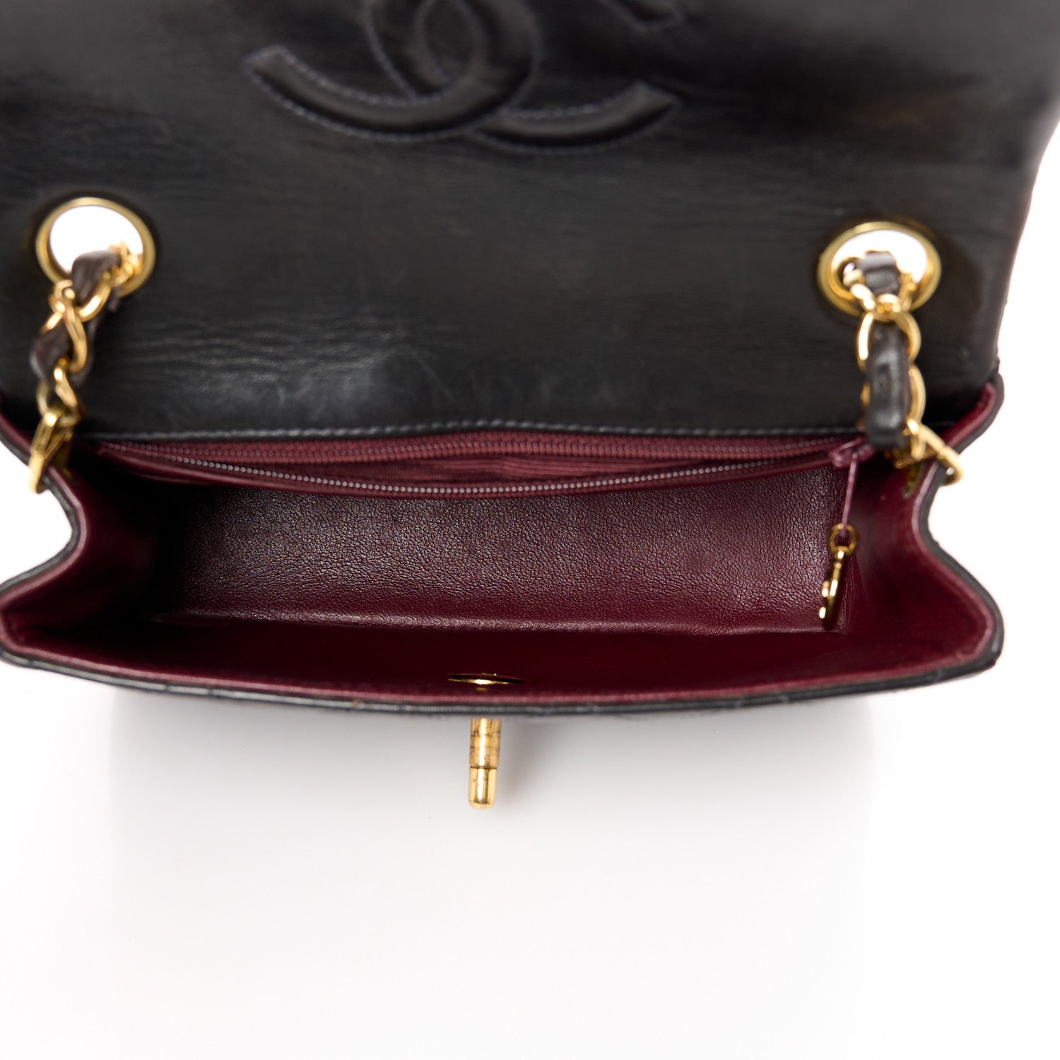 Chanel Lambskin Quilted Mini Square Flap Bag Black 5 of 11