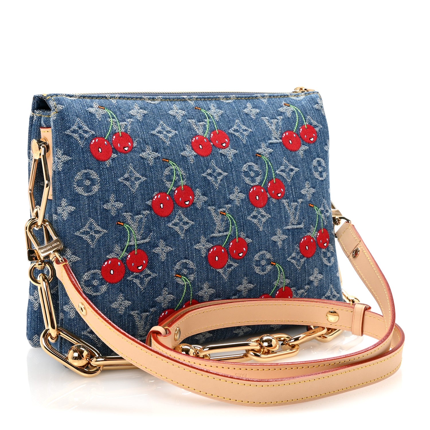 Louis Vuitton LV X TM Monogram Denim Cerises Coussin PM Blue