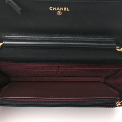 Chanel Aged Calfskin Quilted Lucky Charms 2.55 Reissue Wallet On Chain WOC Black 5 of 12
