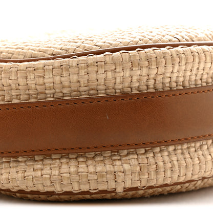 Saint Laurent Raffia Calfskin Round Camera Bag Golden Ecru Brick 9 of 11