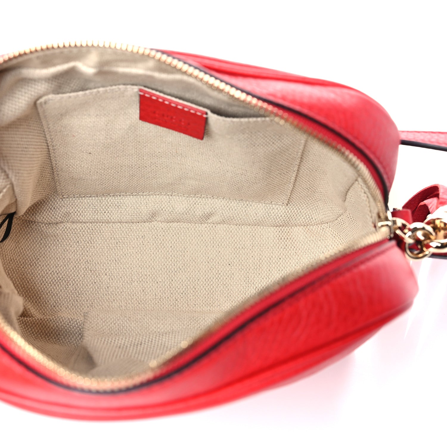 Gucci Pebbled Calfskin Small Soho Disco Bag Vibrant Red 5 of 9