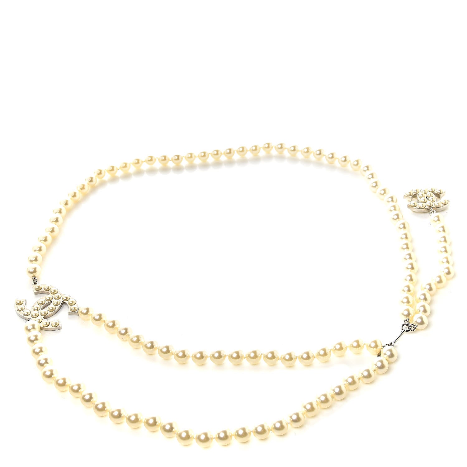 Chanel Pearl CC Double Strand Belt Gold 1 of 7