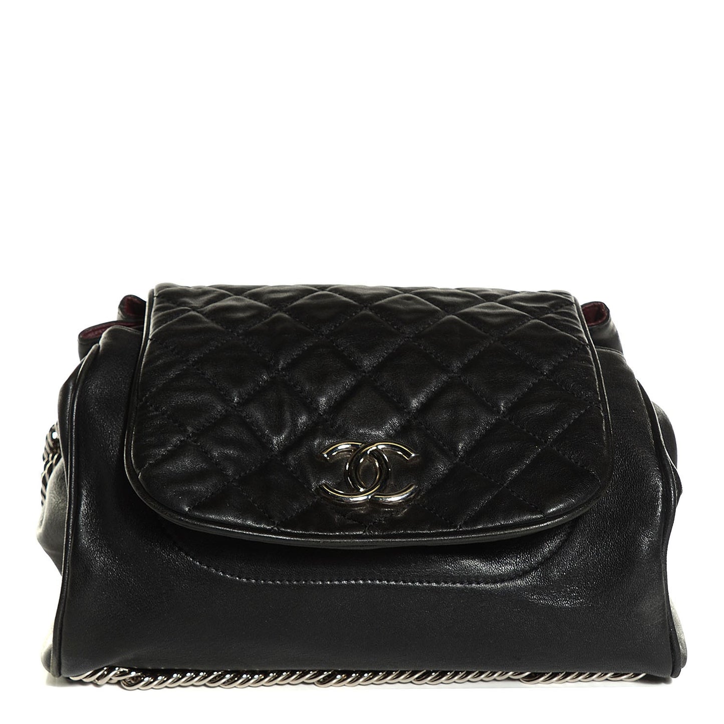 Lambskin Accordion Flap Black