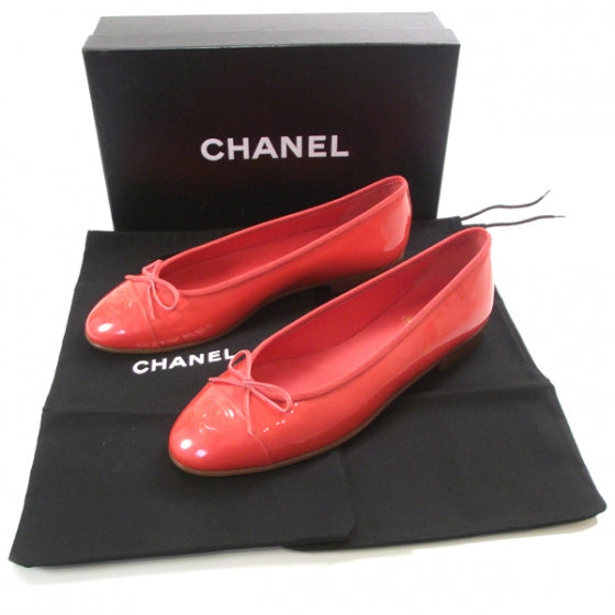 Chanel Patent Classic CC Ballet Flats 40 Red 4 of 9