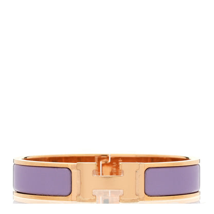 Hermes Enamel Narrow Clic Clac H Bracelet PM Lilas 1 of 5