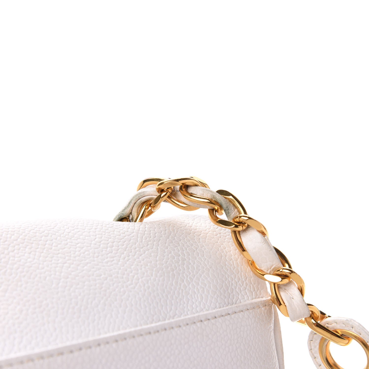 Chanel Caviar Flap Shoulder Bag White 17 of 20